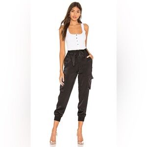 Lovers + Friends Black Satin Joggers